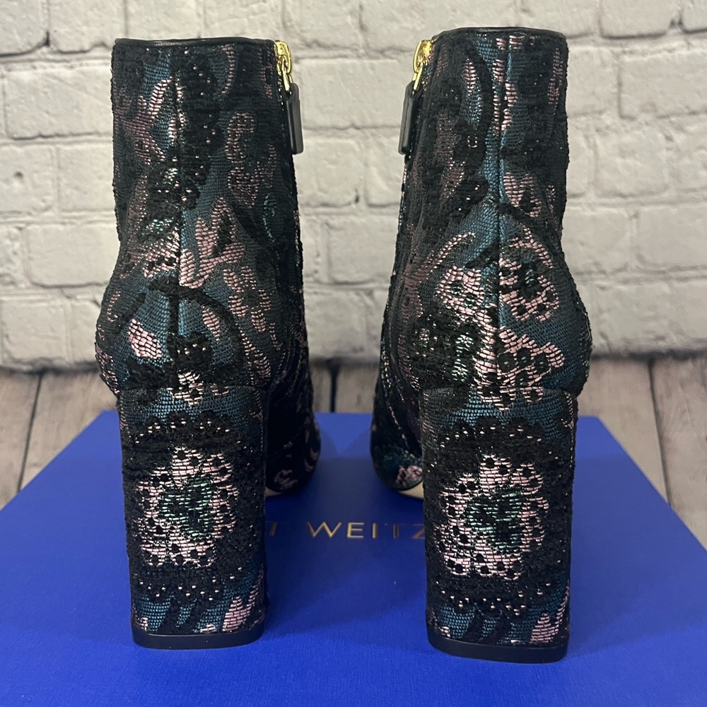 Stuart Weitzman Nell 85 jacquard ankle boots 38.5 - Picture 4 of 9